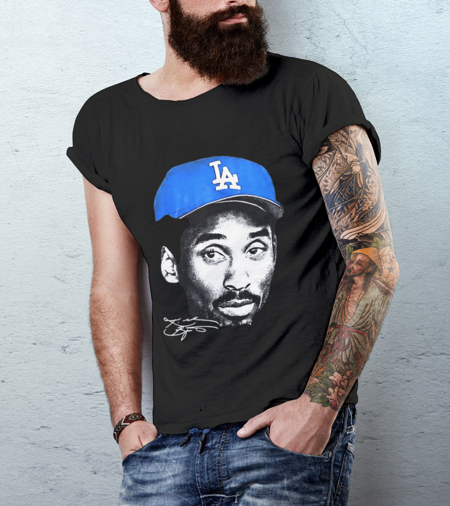 Kobe Bryant Iconic Los Angeles Dodgers LA Hat T-Shirt