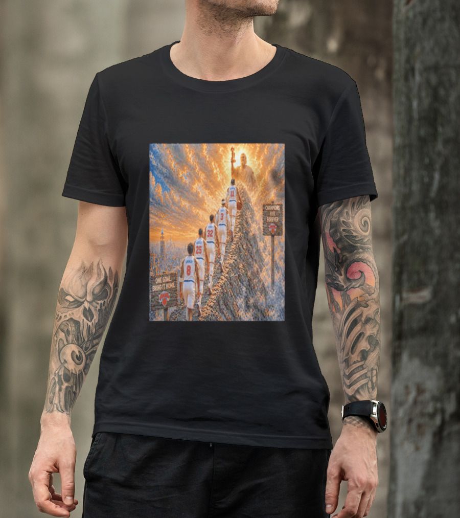 New York Knicks Climbing To Victory Champions NYK Forever One Goal Bring It Home T-Shirt