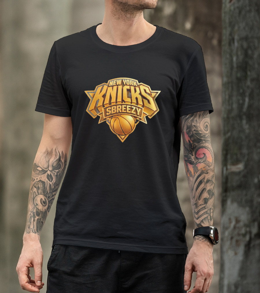 New York Knicks Sbreezy Golden Basketball T-Shirt
