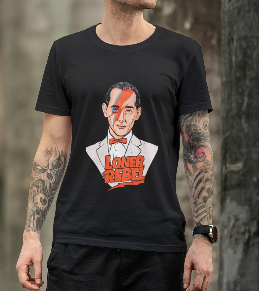 Pee Wee Herman David Bowie Aladdin Sane Loner Rebel Mashup Pop Culture T-Shirt