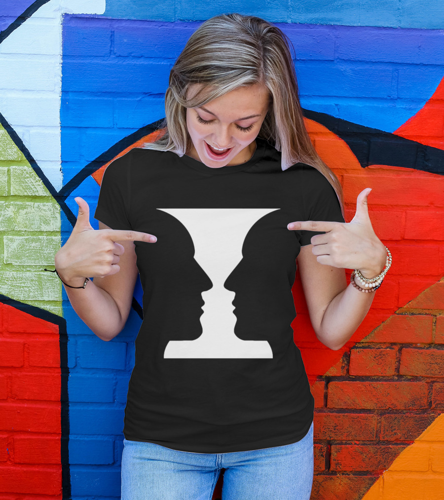 Rubin Vase Optical Illusion Cognitive Psychology Face Perception T-Shirt