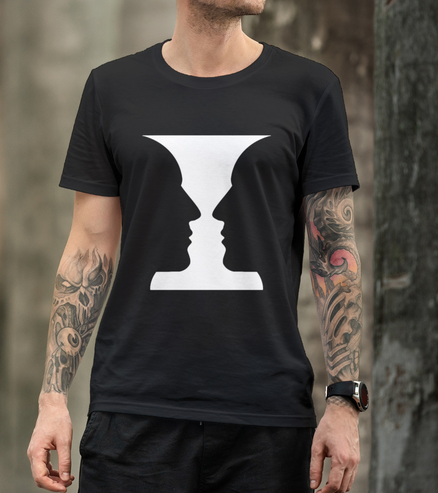 Rubin Vase Optical Illusion Cognitive Psychology Face Perception T-Shirt