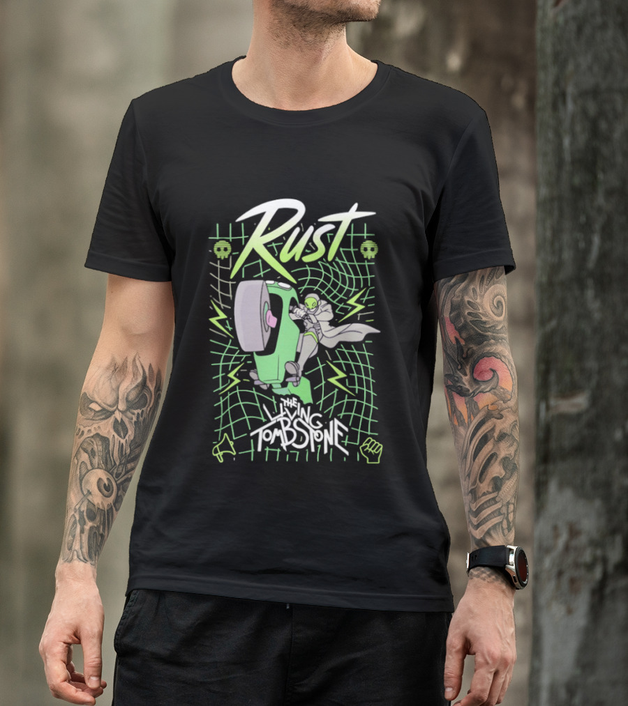 Rust The Living Tombstone Motorbike Adventure With Futuristic Neon T-Shirt