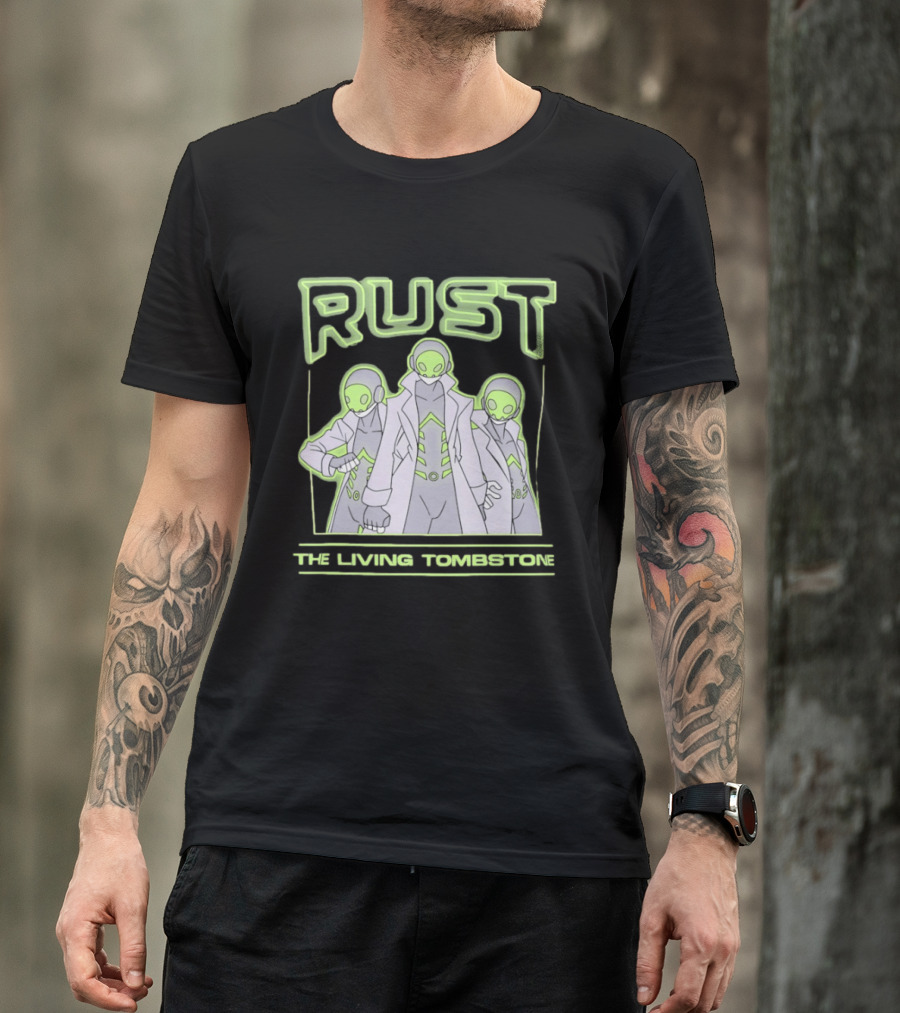 Rust The Living Tombstone Futuristic Sci Fi Characters Music Band T-Shirt