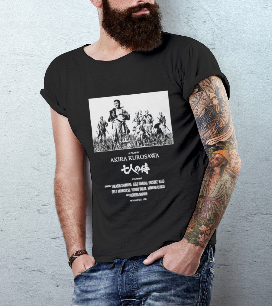 Seven Samurai Akira Kurosawa Takashi Shimura Isao Kimura Daisuke Kato Classic Film T-Shirt