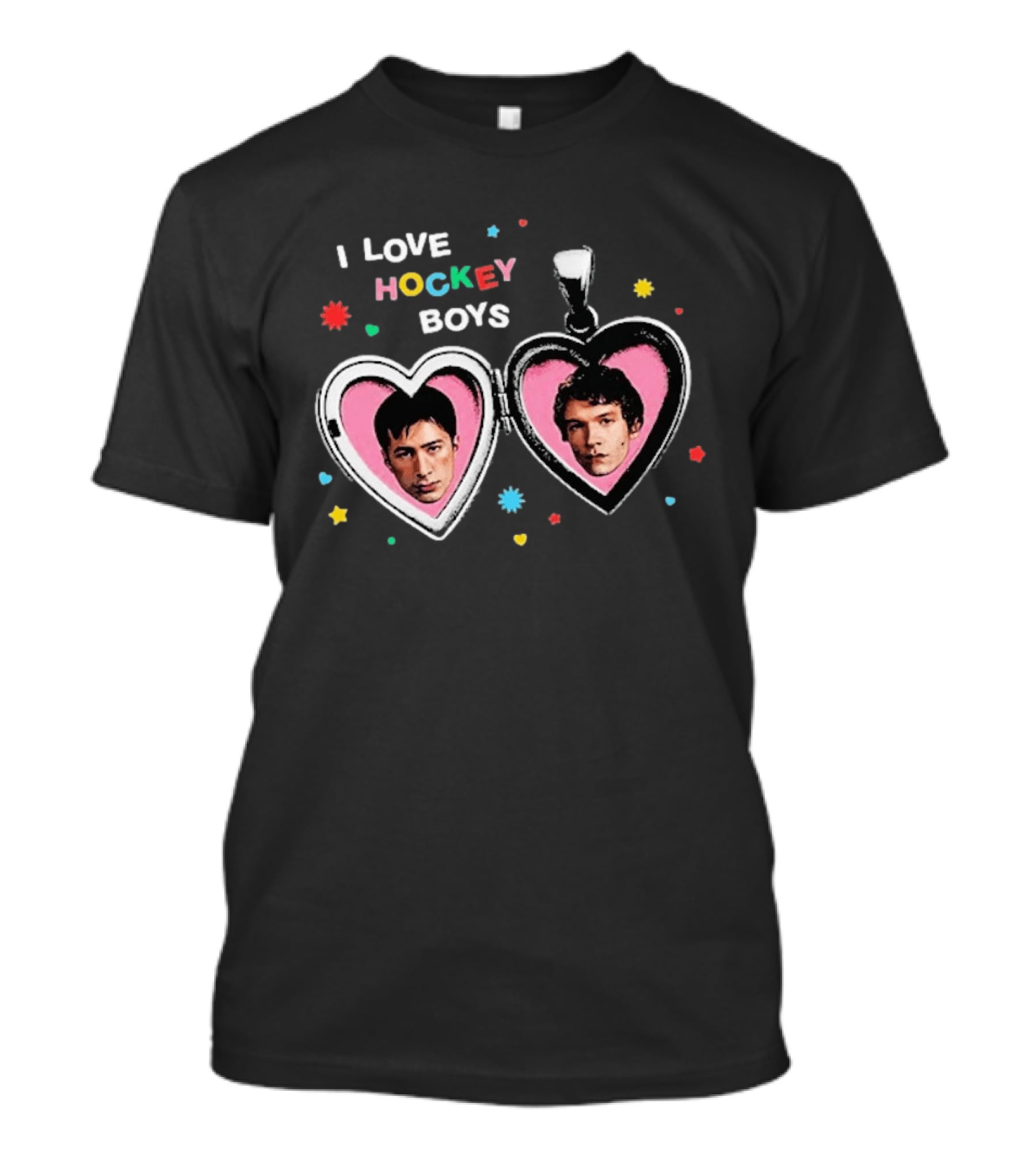 I Love Hockey Boys Shane Hollander Ilya Rozanov Heart Locket T-Shirt