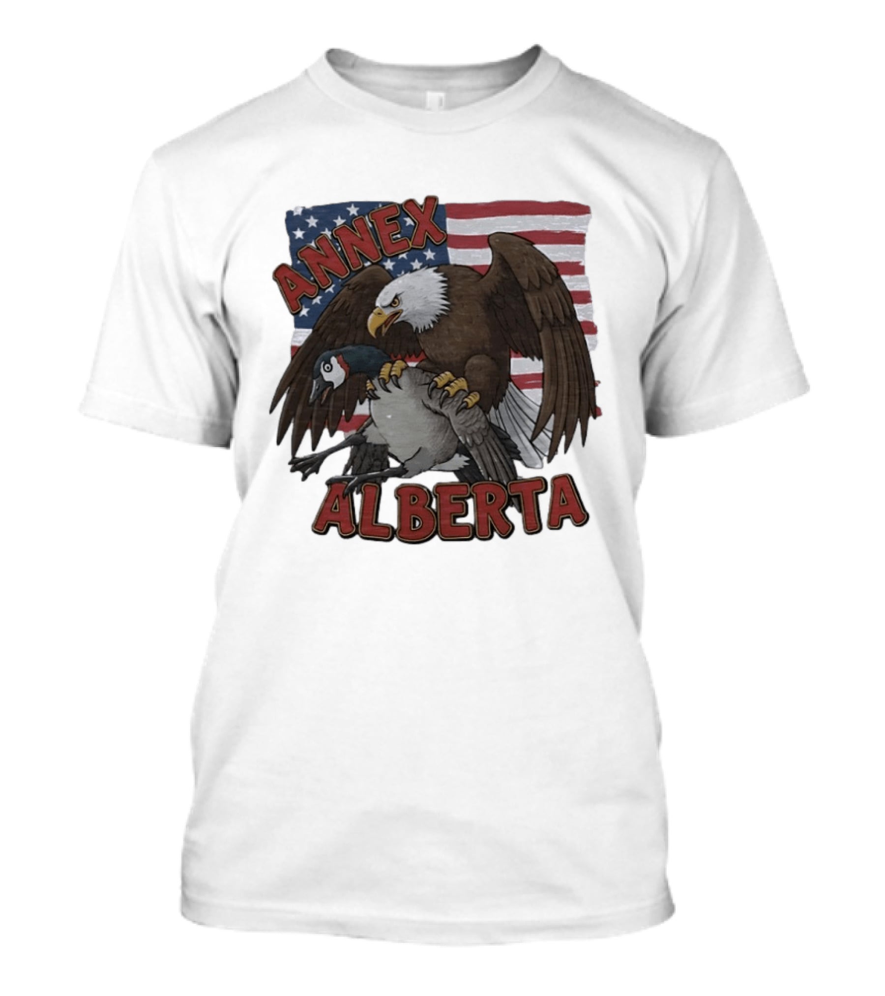 Annex Alberta Eagle Holding Goose American Flag T-Shirt