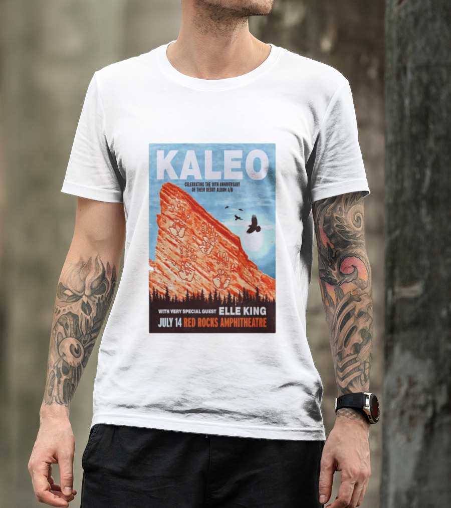 Kaleo Celebrating 10th Anniversary A/B With Guest Elle King July 14 Red Rocks Amphitheatre T-Shirt
