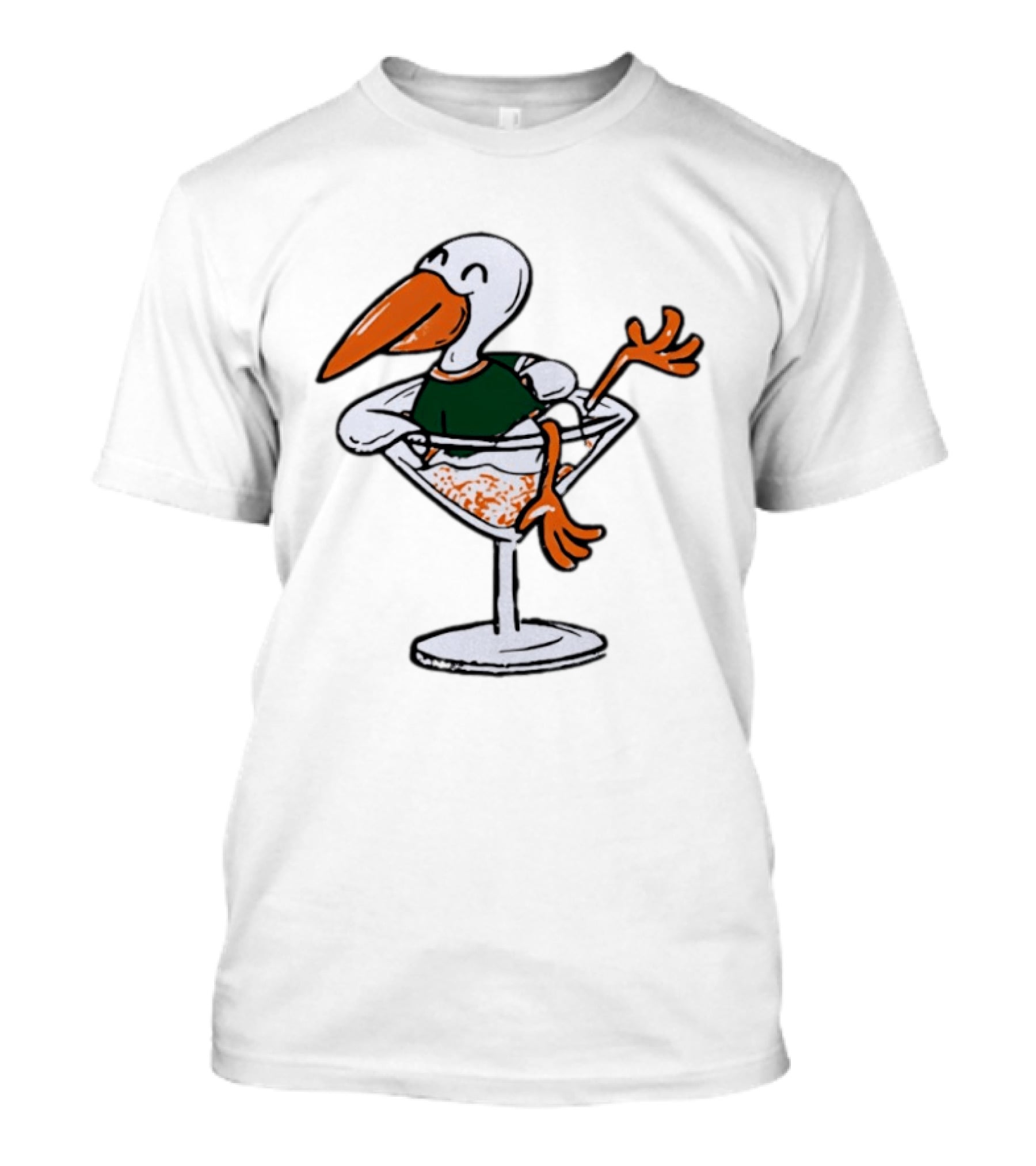 Miami Hurricanes Ibis Mascot In Cocktail Glass T-Shirt