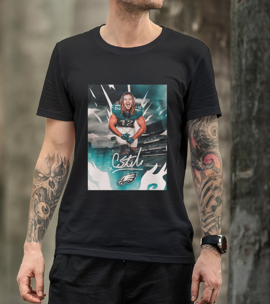 Philadelphia Eagles Carson Steele CStel X 42 Football Stadium Energy T-Shirt
