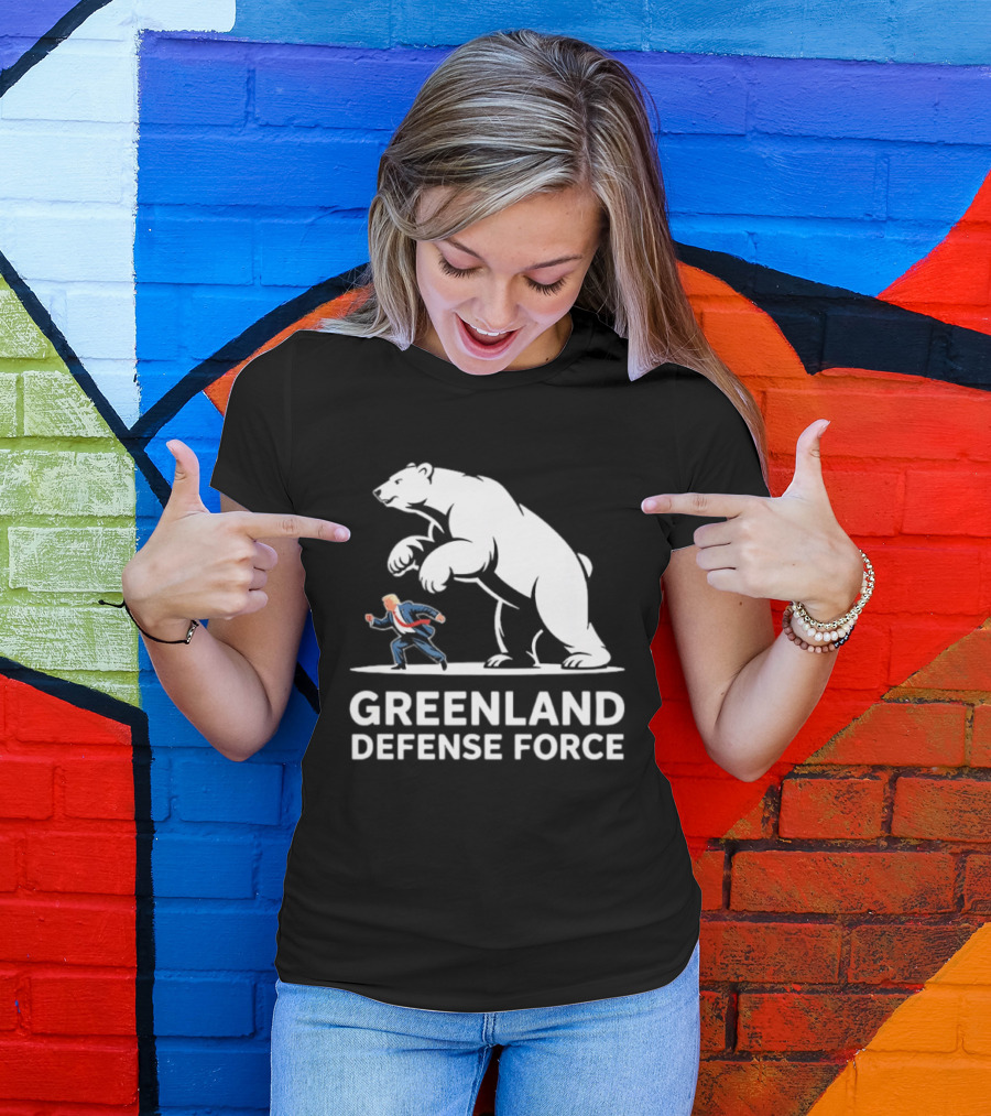 Greenland Defense Force Polar Bear Political Humor T-Shirt