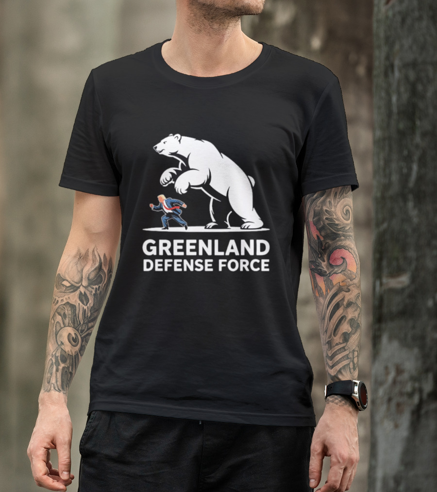 Greenland Defense Force Polar Bear Political Humor T-Shirt