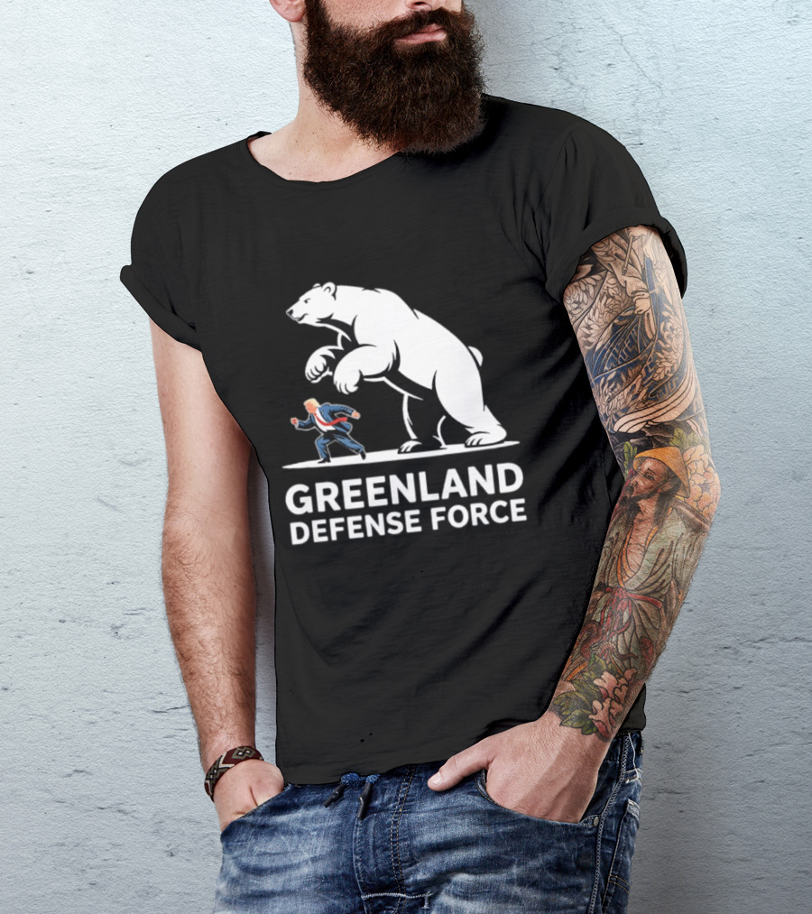 Greenland Defense Force Polar Bear Political Humor T-Shirt