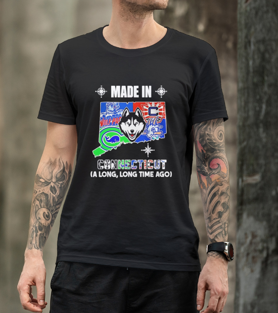 Made In Connecticut Wolf Pack Whale UConn Huskies A Long Long Time Ago T-Shirt