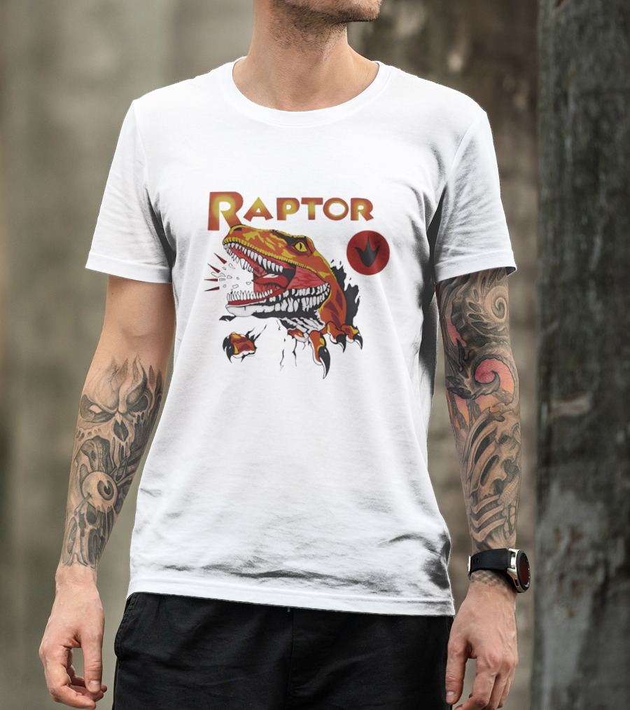 Raptor Ghost World Dinosaur Art Claw Print T-Shirt