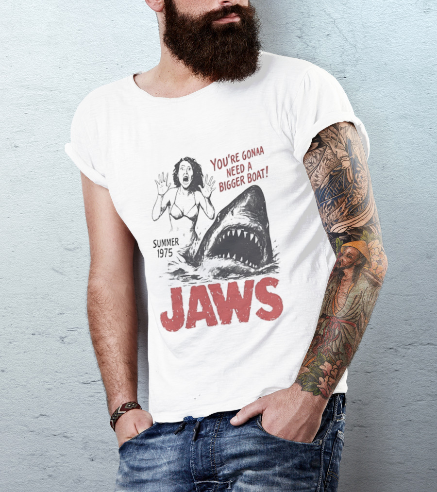 Jaws You're Gonna Need A Bigger Boat Summer 1975 Vintage Movie T-Shirt