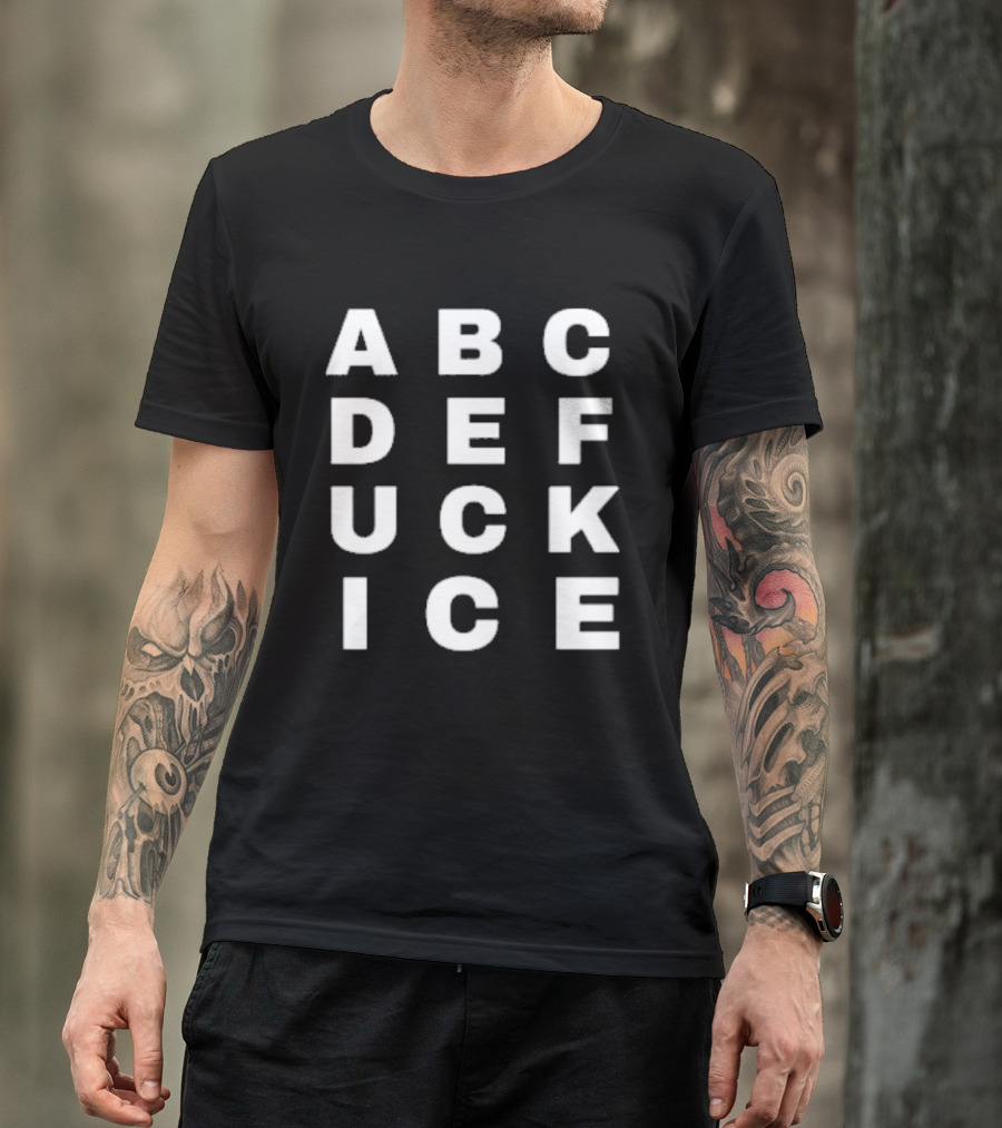 ABCDEFUCKICE Bold Lettering T-Shirt