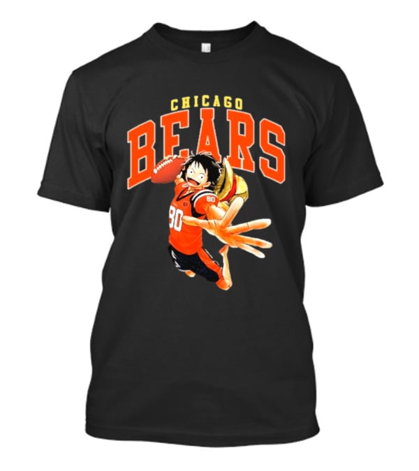 Chicago Bears One Piece Crossover Luffy Football Collaboration T-Shirt