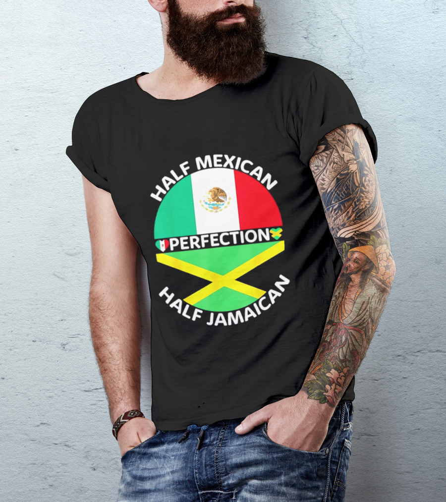 Half Mexican Perfection Half Jamaican Flag Fusion T-Shirt