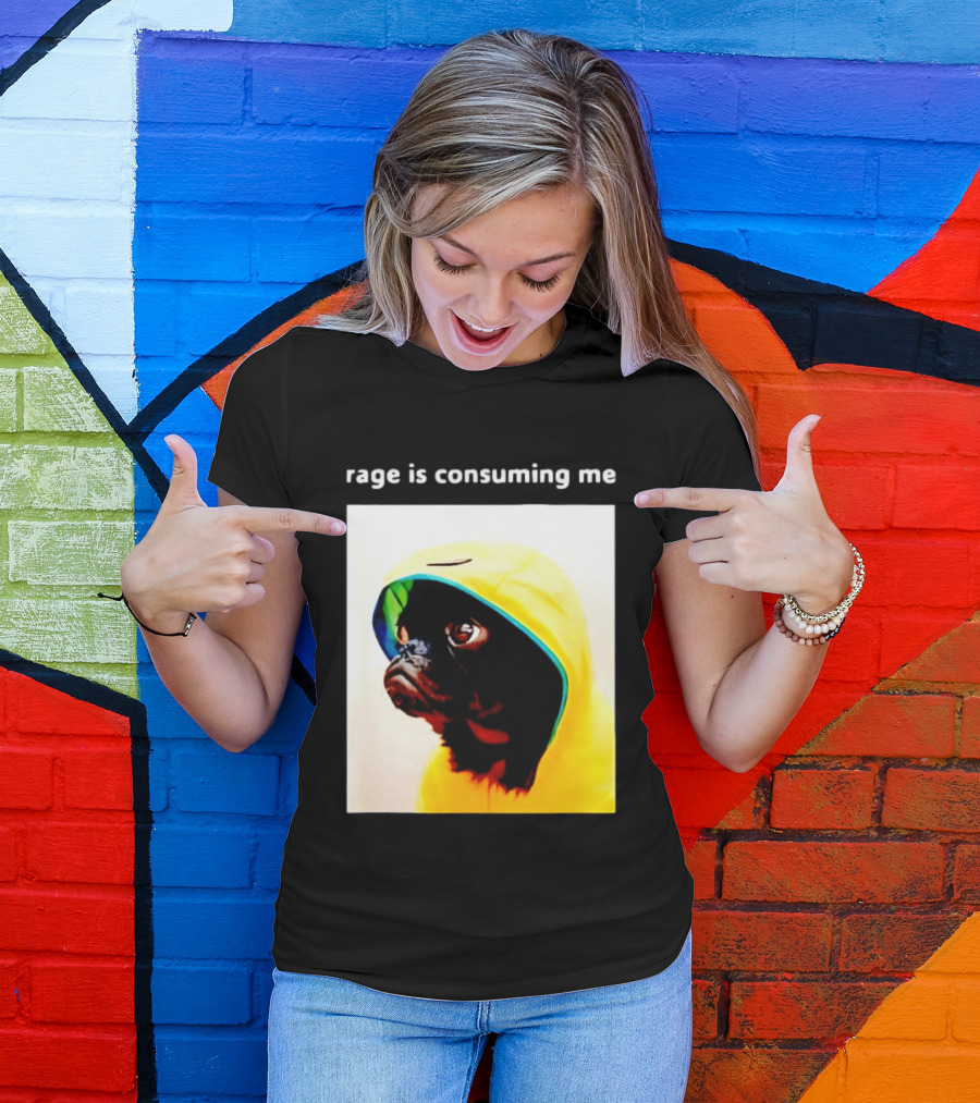 Rage Is Consuming Me Pug In Yellow T-Shirt