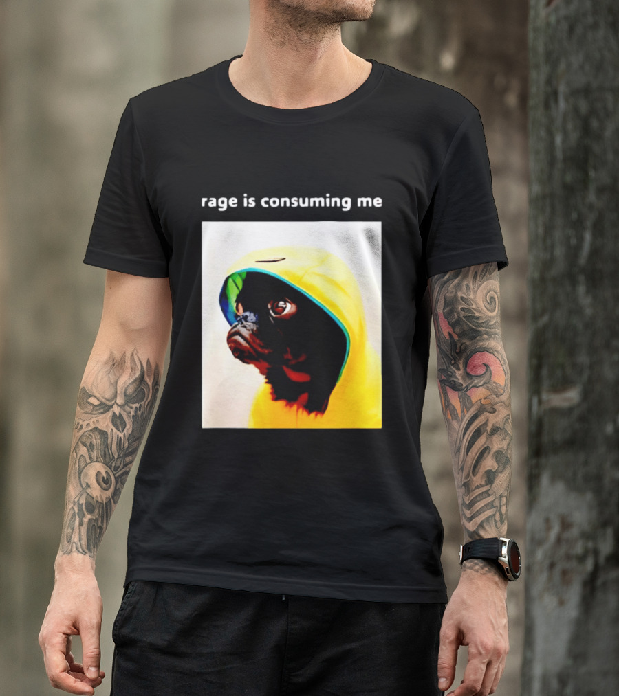 Rage Is Consuming Me Pug In Yellow T-Shirt