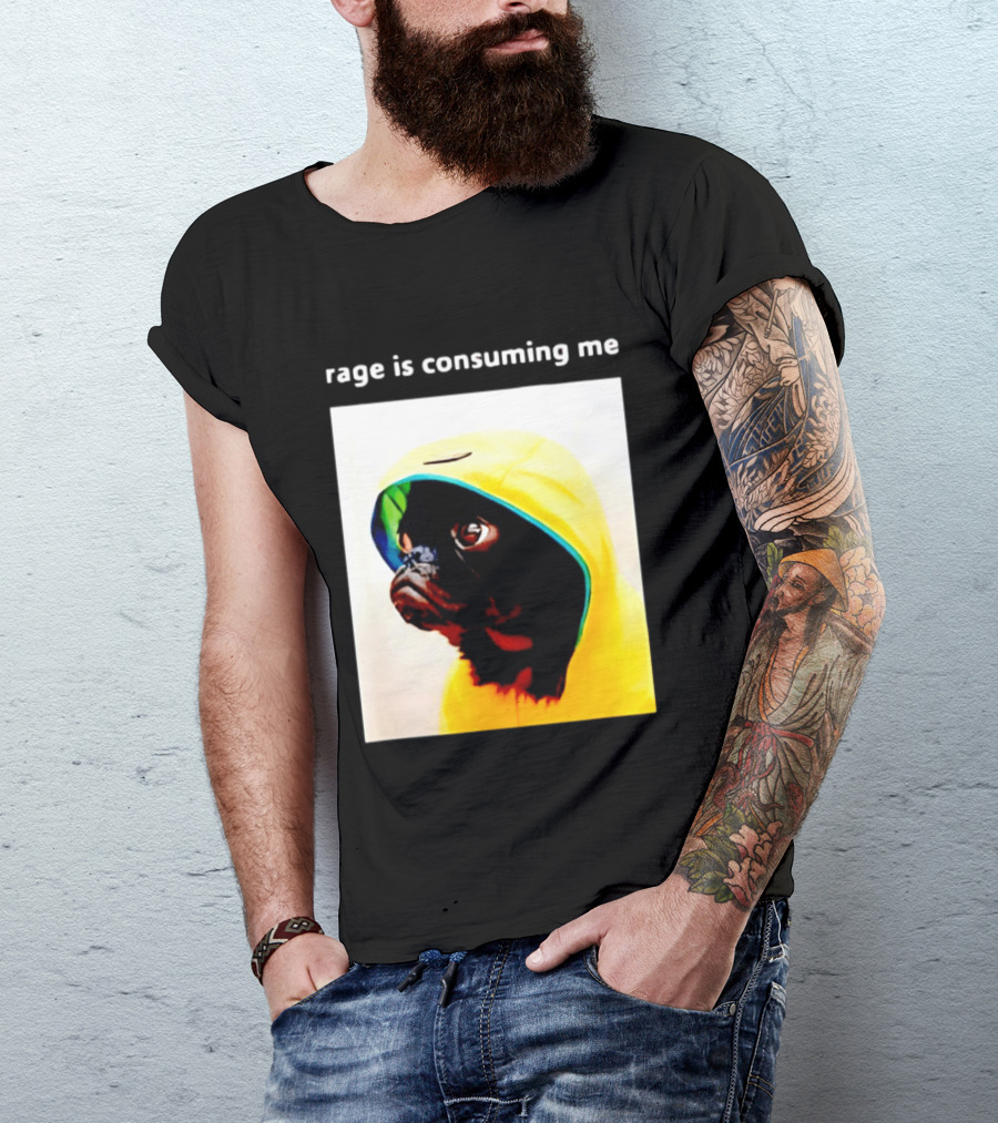 Rage Is Consuming Me Pug In Yellow T-Shirt