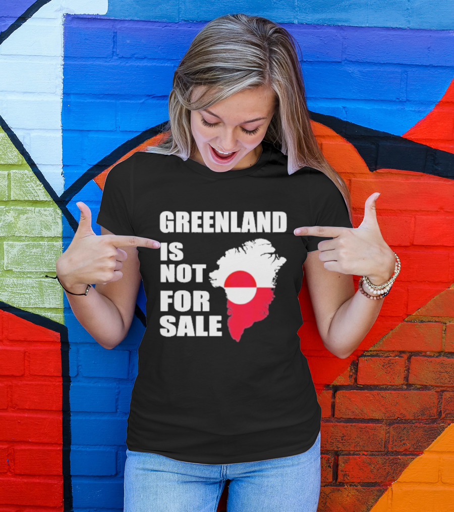 Greenland Is Not For Sale 2026 Map Red And White Flag T-Shirt