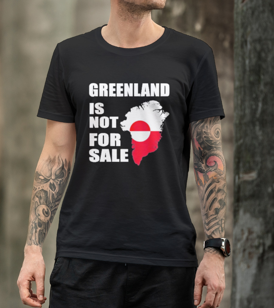 Greenland Is Not For Sale 2026 Map Red And White Flag T-Shirt