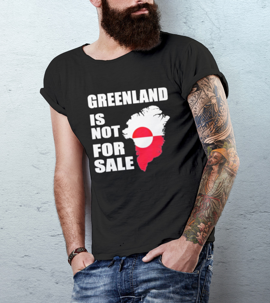 Greenland Is Not For Sale 2026 Map Red And White Flag T-Shirt