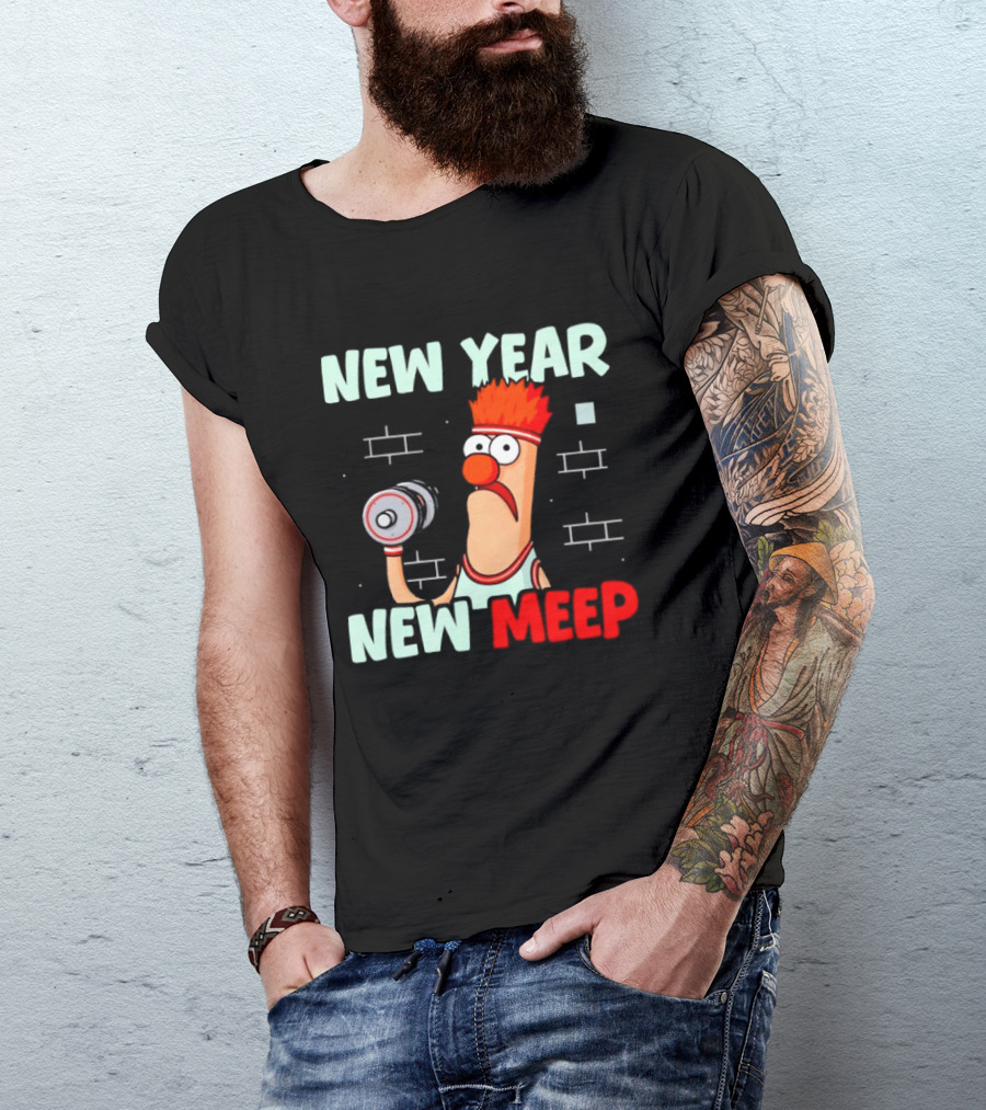 New Year New Meep Workout Motivation Cartoon T-Shirt