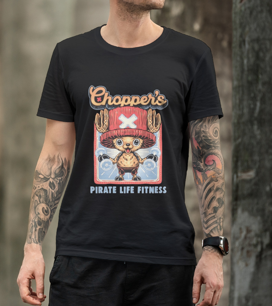 Chopper's Pirate Life Fitness Dumbbell Workout Anime T-Shirt