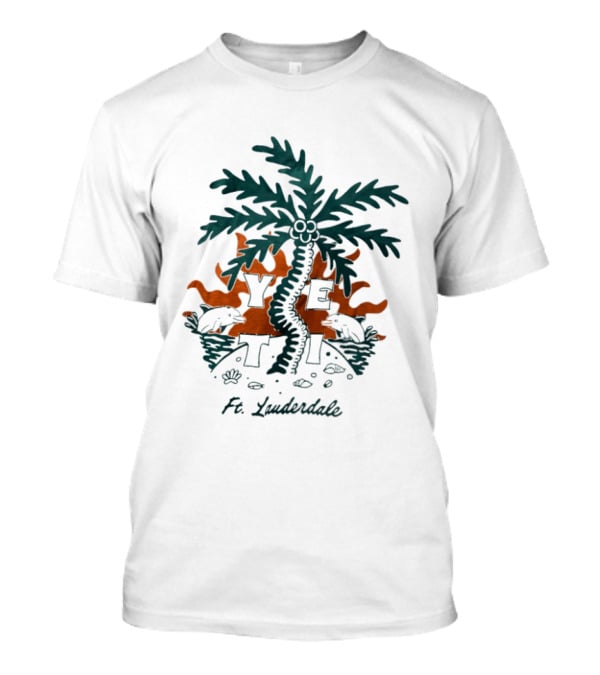 Ft Lauderdale Yeti Palm Tree Tropical Scene T-Shirt Ft Lauderdale Yeti Palm Tree Tropical Scene T-Shirt