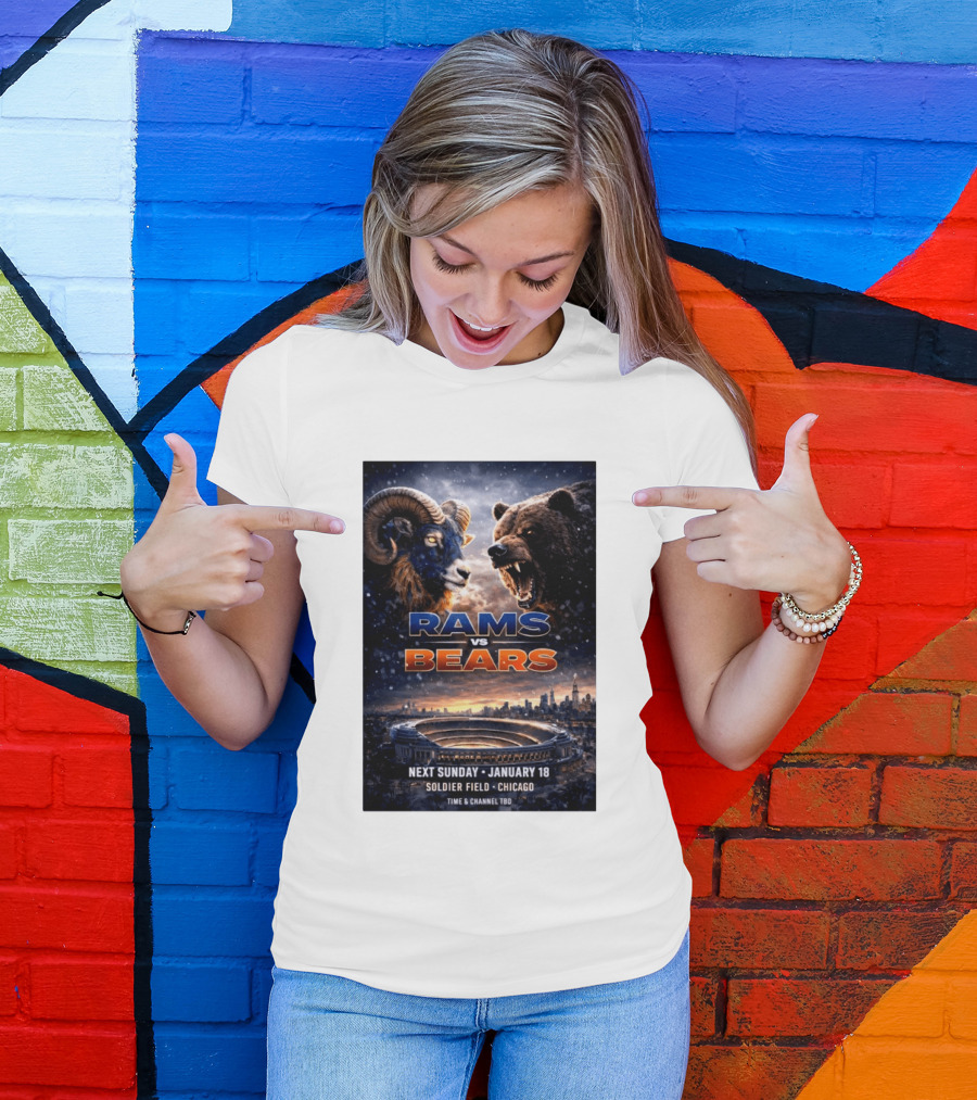 Rams Vs Bears Soldier Field Chicago January 18 2026 T-Shirt