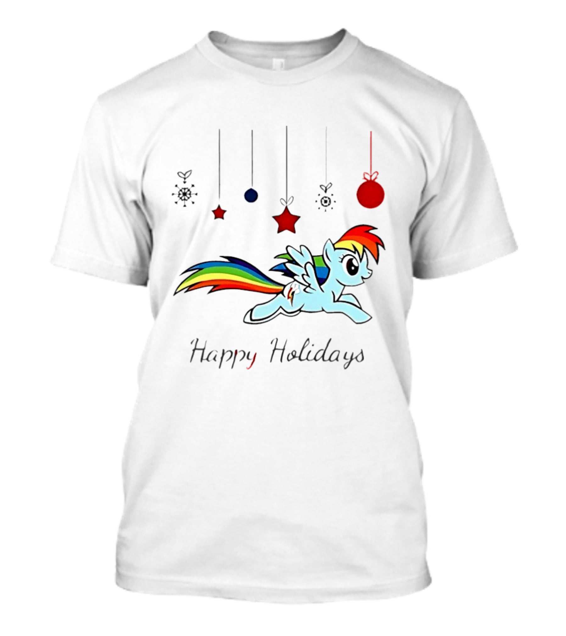 My Little Pony Rainbow Dash Happy Holidays Festive Ornament T-Shirt