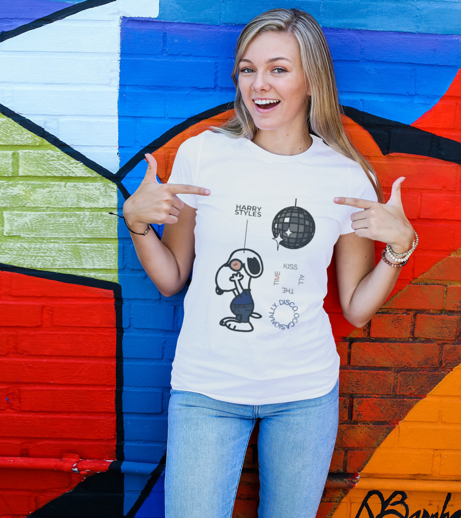 Snoopy Harry Styles Kiss All The Time Disco Occasionally T-Shirt