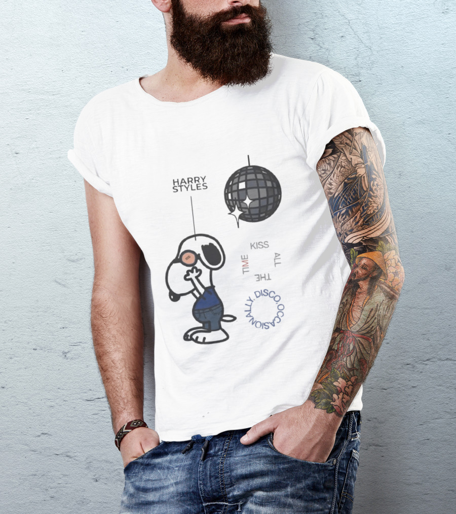 Snoopy Harry Styles Kiss All The Time Disco Occasionally T-Shirt