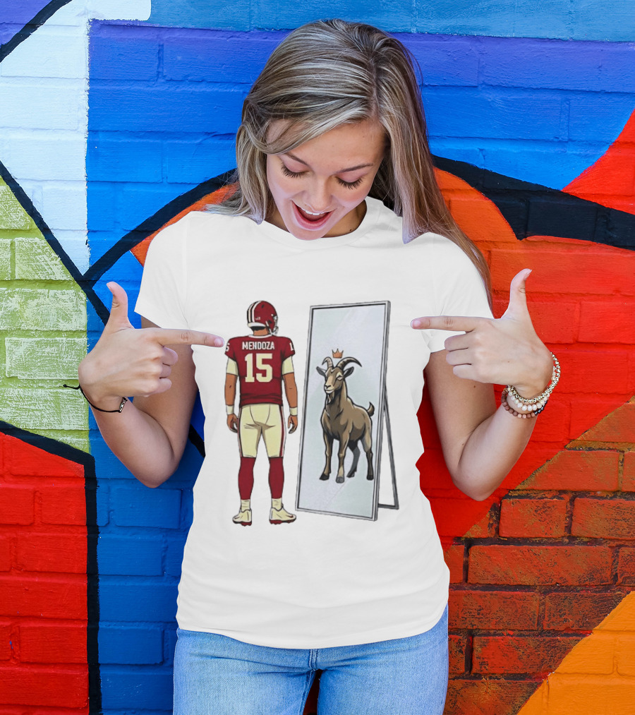 Fernando Mendoza Mirror 15 GOAT Indiana Hoosiers Football T-Shirt