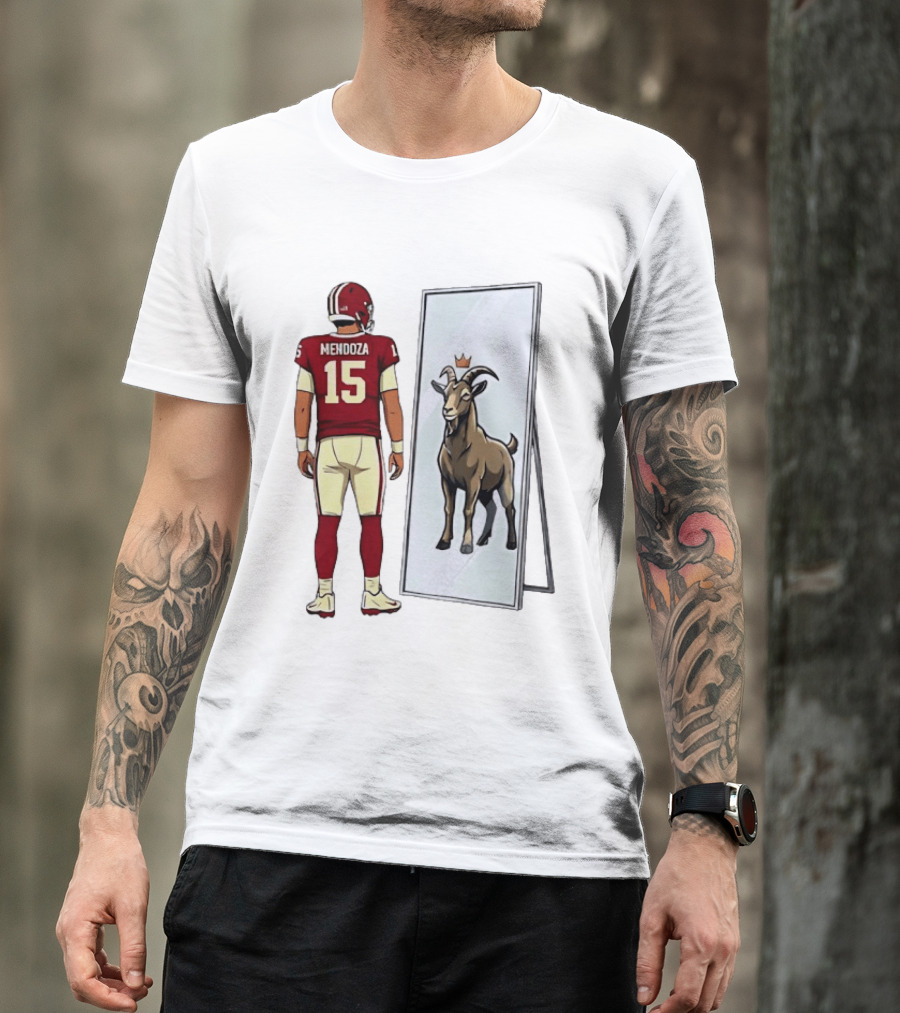 Fernando Mendoza Mirror 15 GOAT Indiana Hoosiers Football T-Shirt