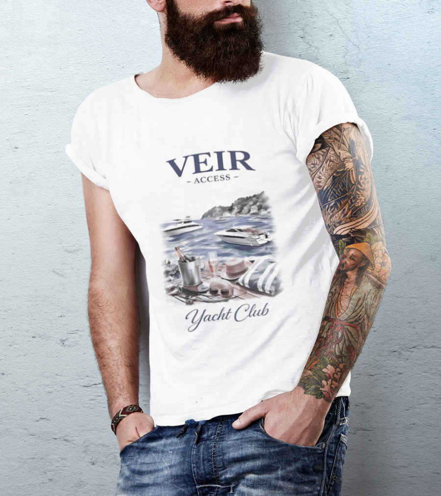 VEIR Access Yacht Club Beach Vacation Scene T-Shirt