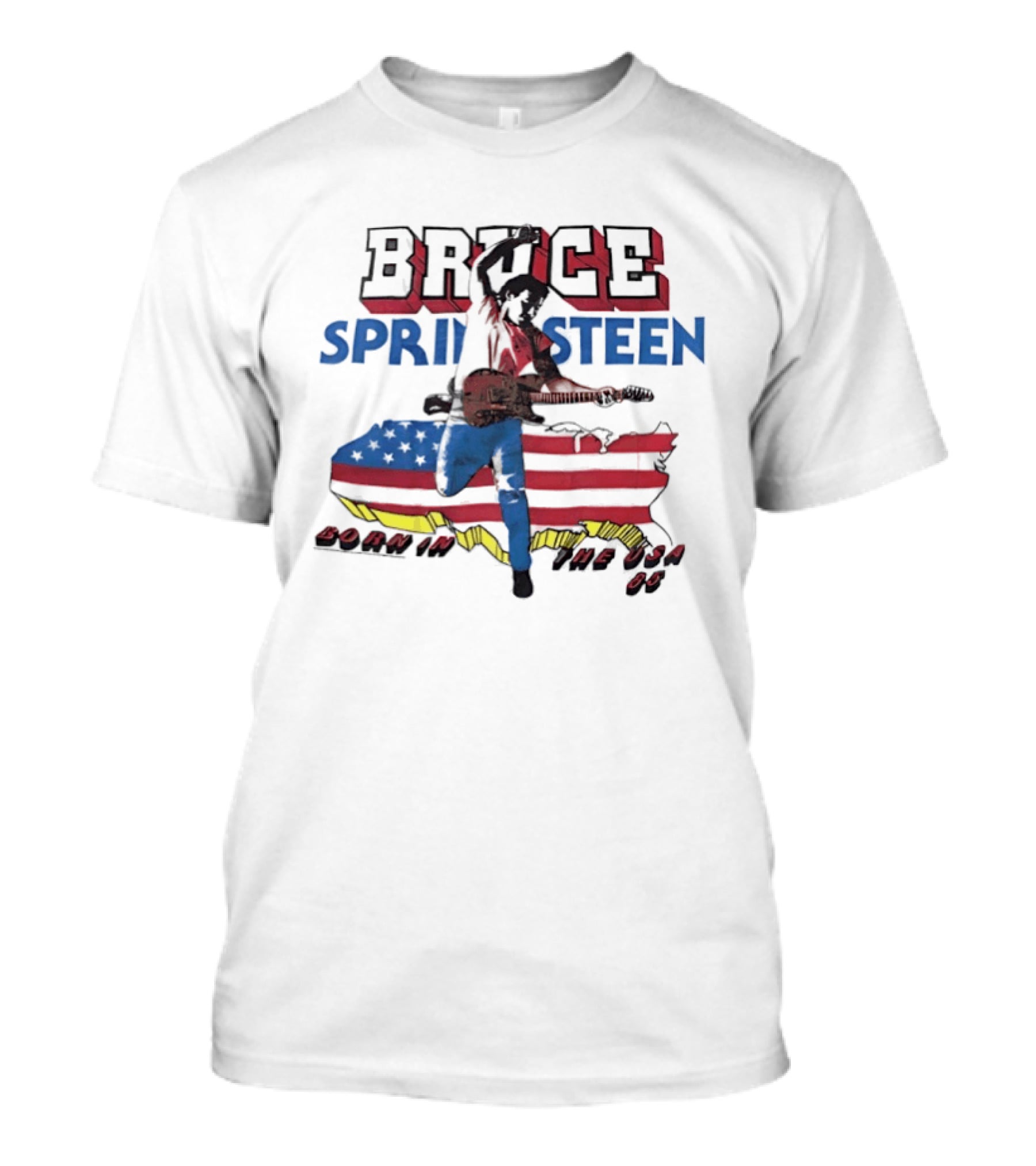 Bruce Springsteen Born In The USA 85 Map Guitar T-Shirt
