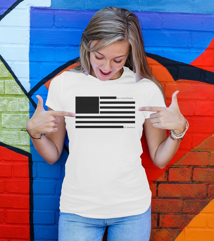 Redacted United States Flag With Blocked Epstein T-Shirt