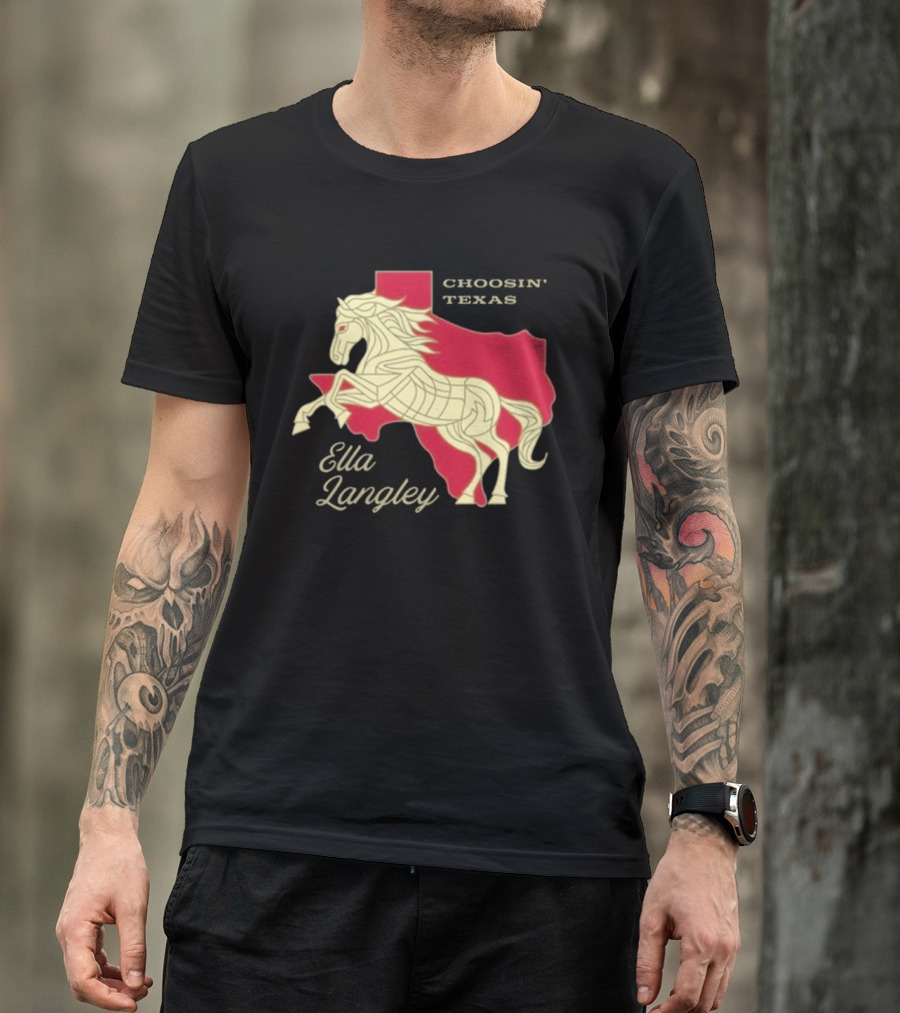 Ella Langley Choosin' Texas Tour 2026 Horse And Texas Map T-Shirt