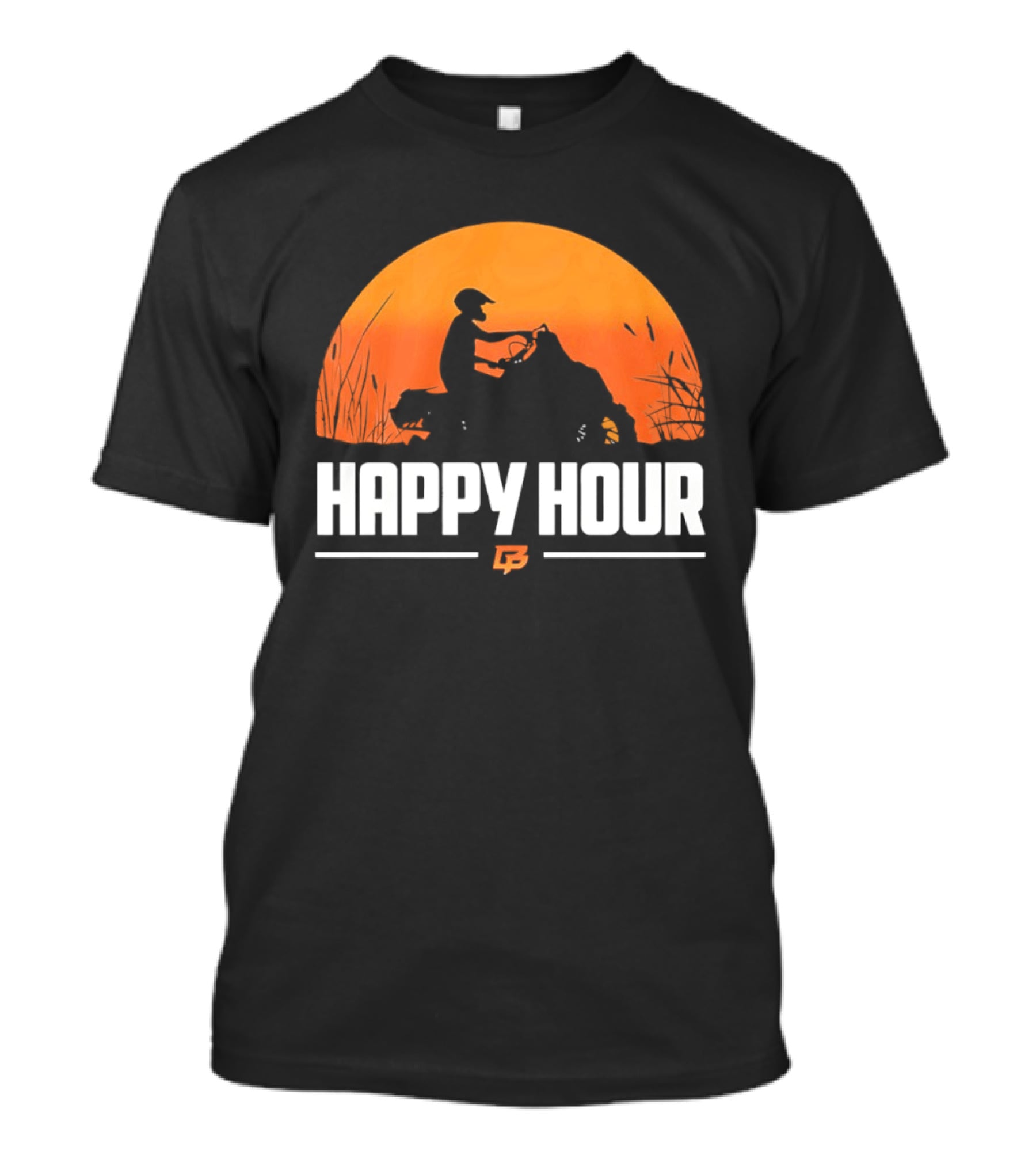 Happy Hour Motorcycle Sunset Silhouette Adventure T-Shirt