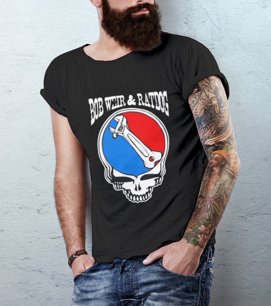 Bob Weir And Ratdog Skull Wrench Red Blue T-Shirt