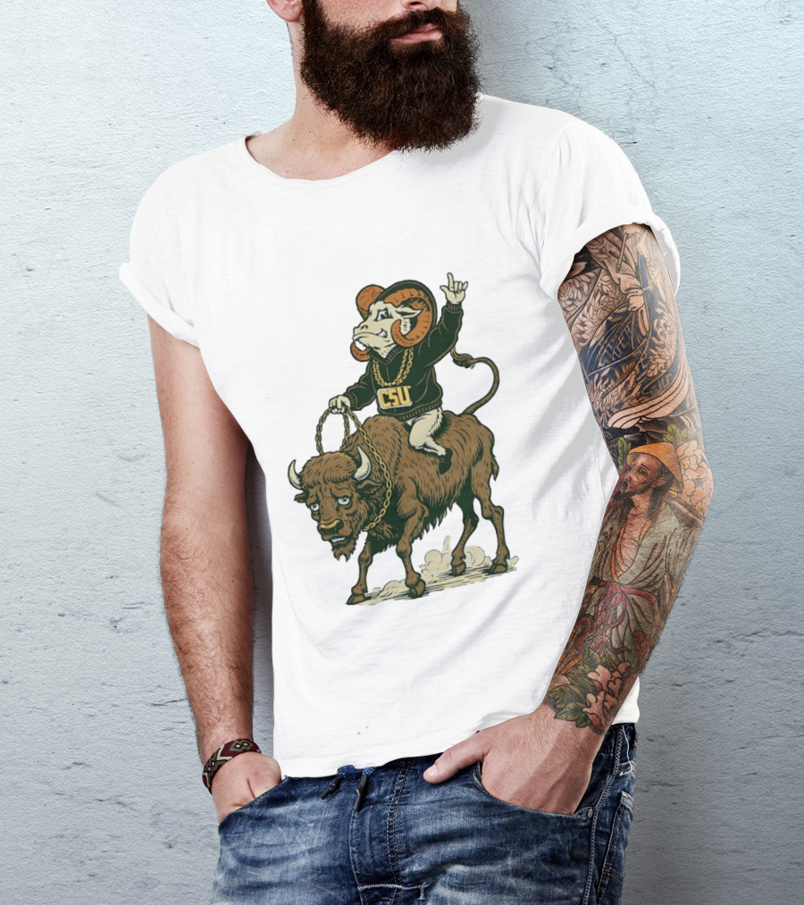 Colorado State Rams CSU Riding Buffalo In Rivalry T-Shirt