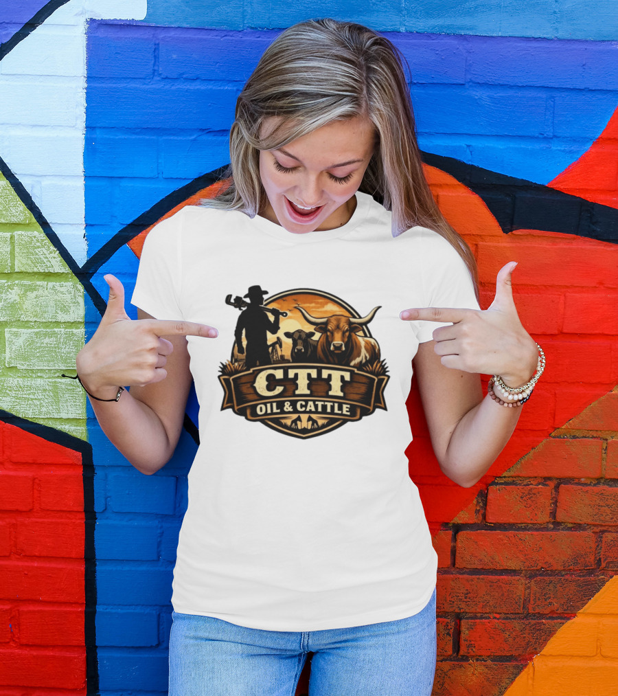 CTT Oil And Cattle Western Ranching Cowboys And Livestock T-Shirt