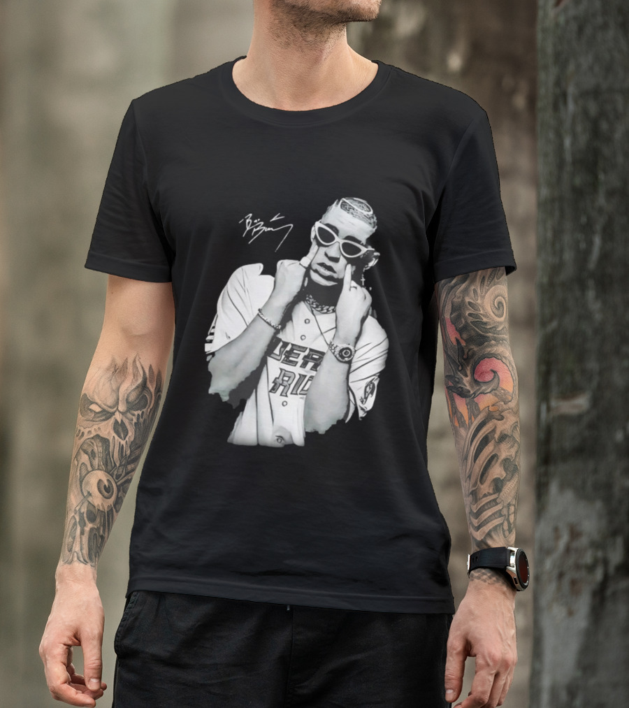 Benito Antonio Martinez Ocasio Bad Bunny Signature Puerto Rico Baseball Jersey Look T-Shirt