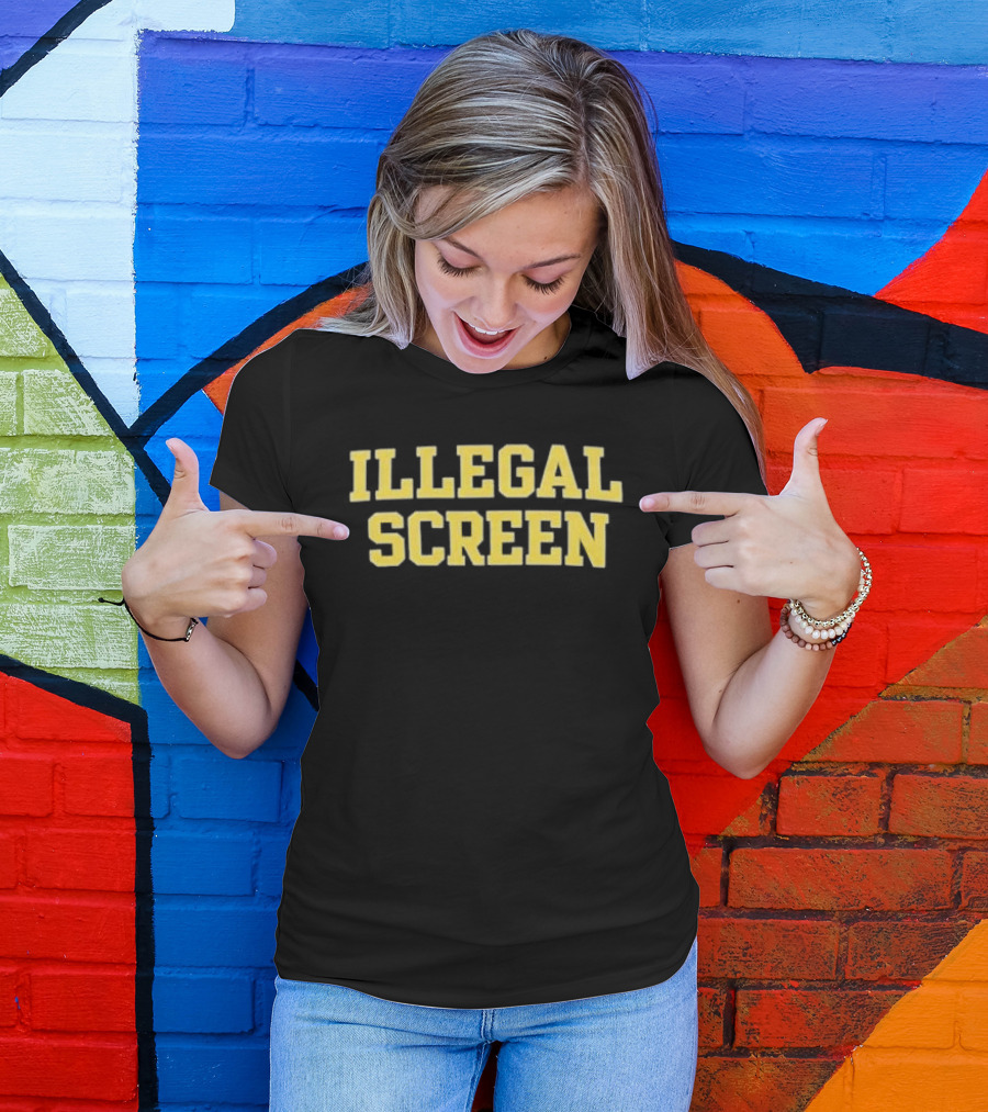 Illegal Screen Sports Humor Yellow T-Shirt
