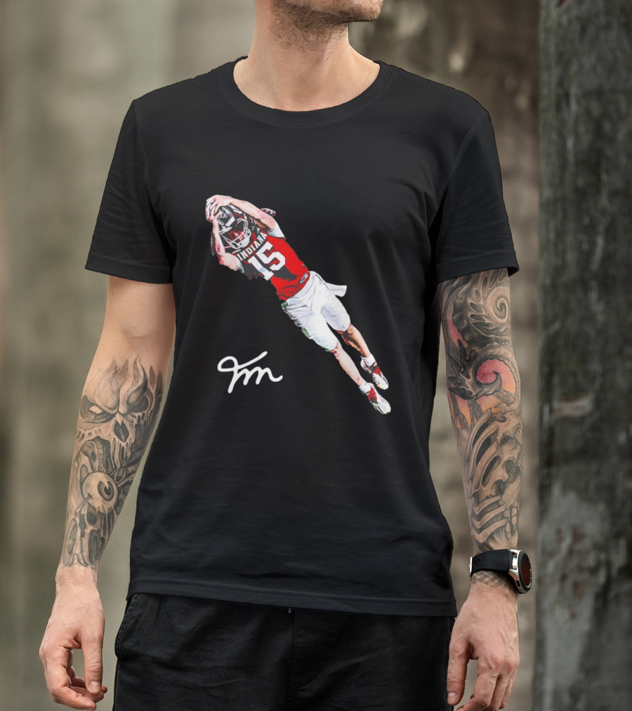 Fernando Mendoza Indiana Hoosiers Natty Flippin' Champs Iconic 15 Leap Signature T-Shirt