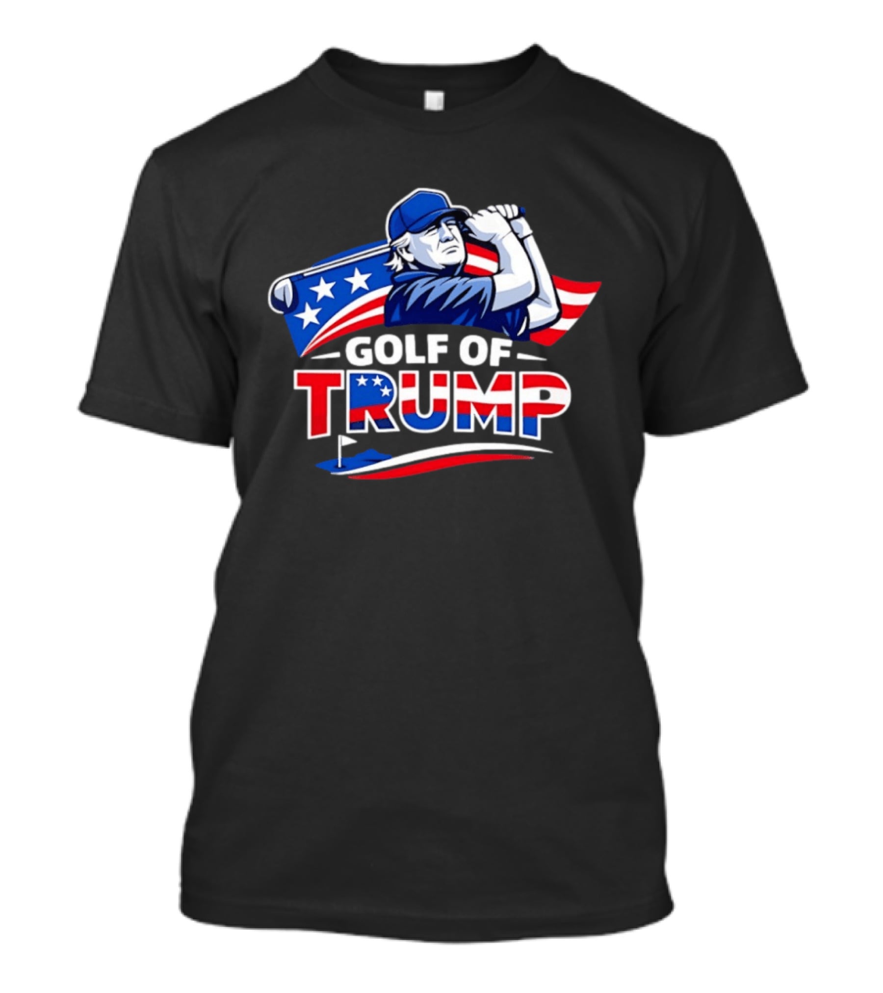 Golf Of Trump USA Patriotic Stars And Stripes Golfer T-Shirt